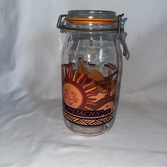 VTG Arizona Pistachio Co. Glass Canister Le Parfait Super Jar, France 2 Liter - Picture 1 of 8